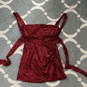 Lucy in the Sky Burgundy Sequin Mini Dress